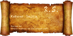 Kehrer Sejla névjegykártya