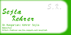 sejla kehrer business card